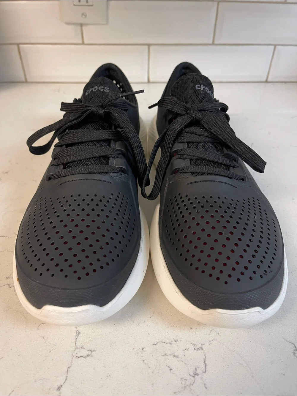 CROCS LITERIDE PACER LACE-UP SNEAKERS - Size 12 Men’s Style # 204967 Black